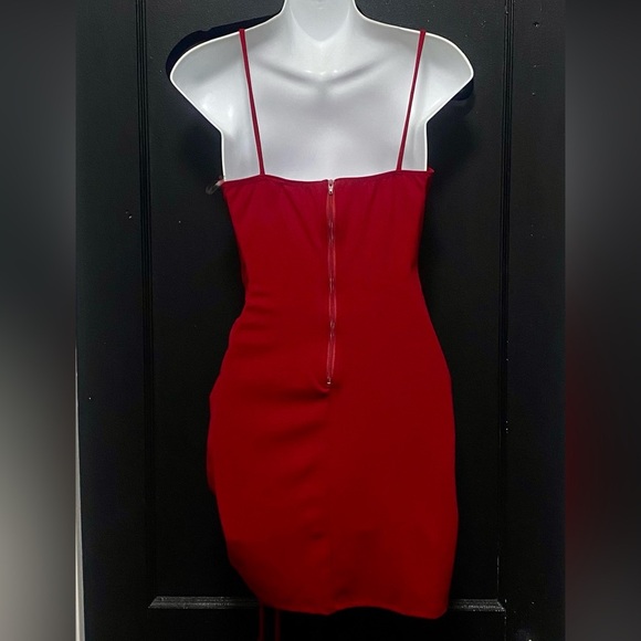NWT Windsor Red Ruched Mini Dress - Picture 6 of 7